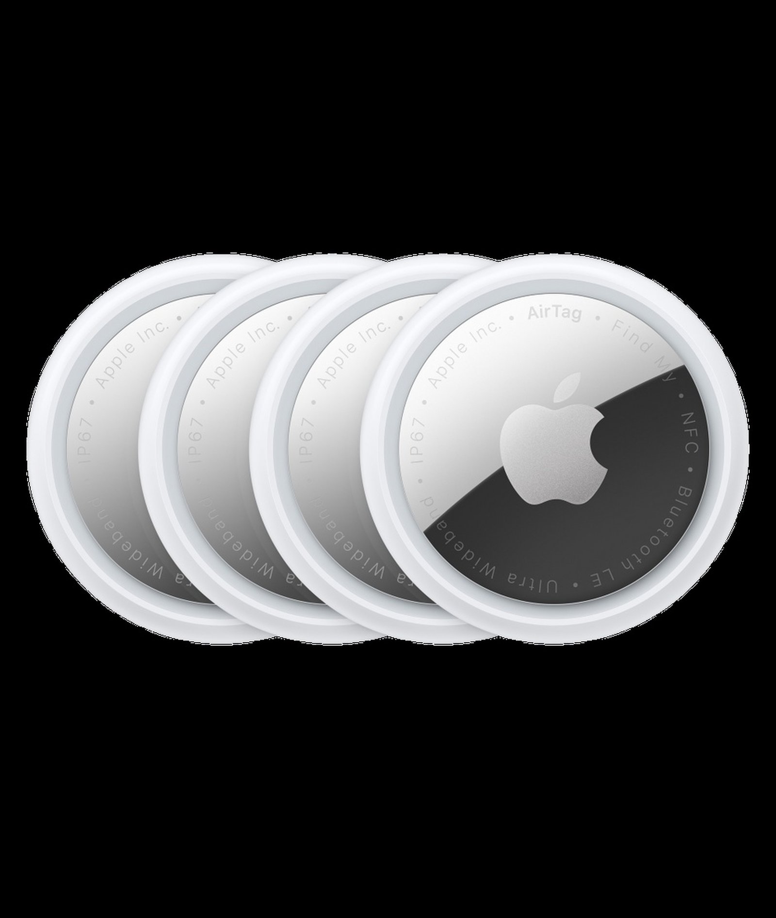 Apple AirTags attached to luggage handle